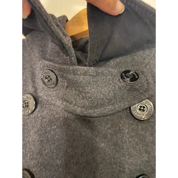 Women's Guess Pea Coat Jacket Long Wool Blend Buttons Preppy Classic Work Large - Picture 5 of 14